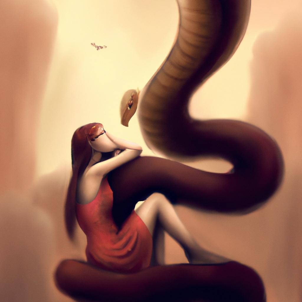 Imagem de capa do post "Descubra o Significado de Sonhar com Cobra Coral Pequena!" com um desenho digital