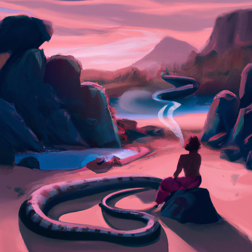 Imagem de capa do post "Sonhar com Cobra Coral: O Significado Revelado!" com um desenho digital