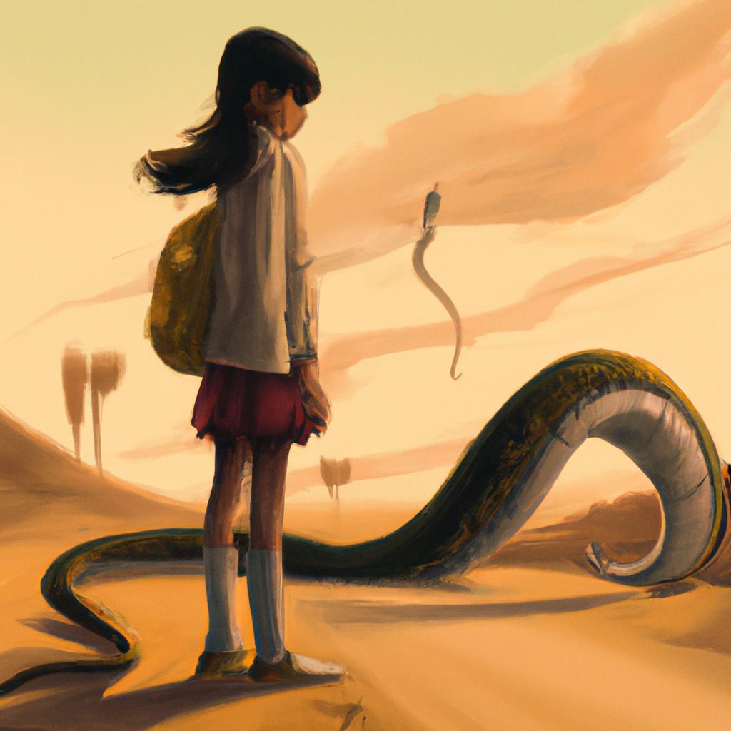 Imagem de capa do post "Sonhar com Cobra Correndo Atrás de Você: O Que Significa?" com um desenho digital