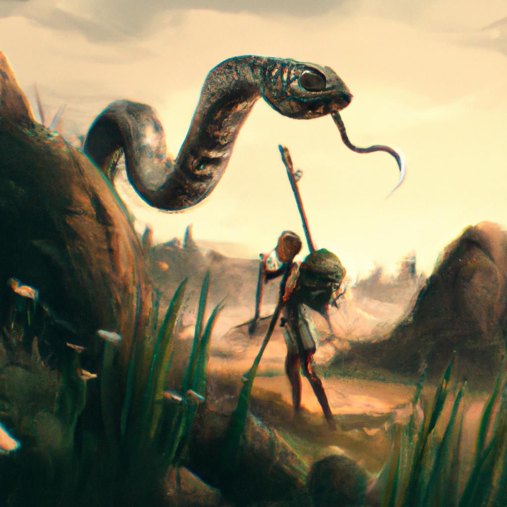Imagem de capa do post "Descubra o Significado de Sonhar com Cobra Correndo!" com um desenho digital