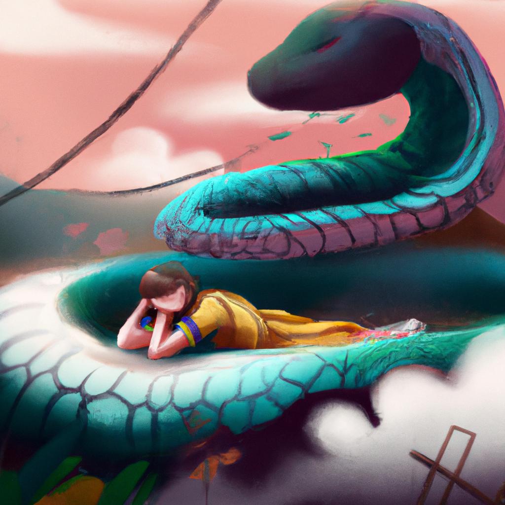 Imagem de capa do post "Descubra o Significado de Sonhar com Cobra de Todas as Cores!" com um desenho digital