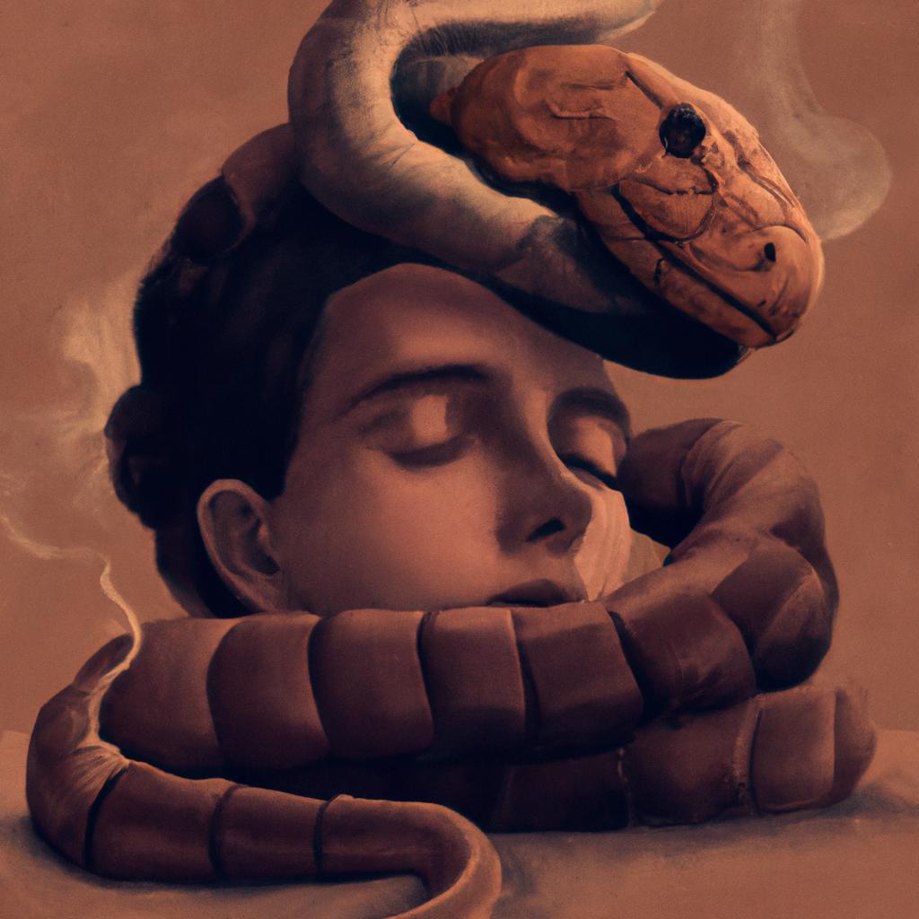 Imagem de capa do post "Descubra o Significado Oculto de Sonhar com Cobra de Duas Cabeças!" com um desenho digital