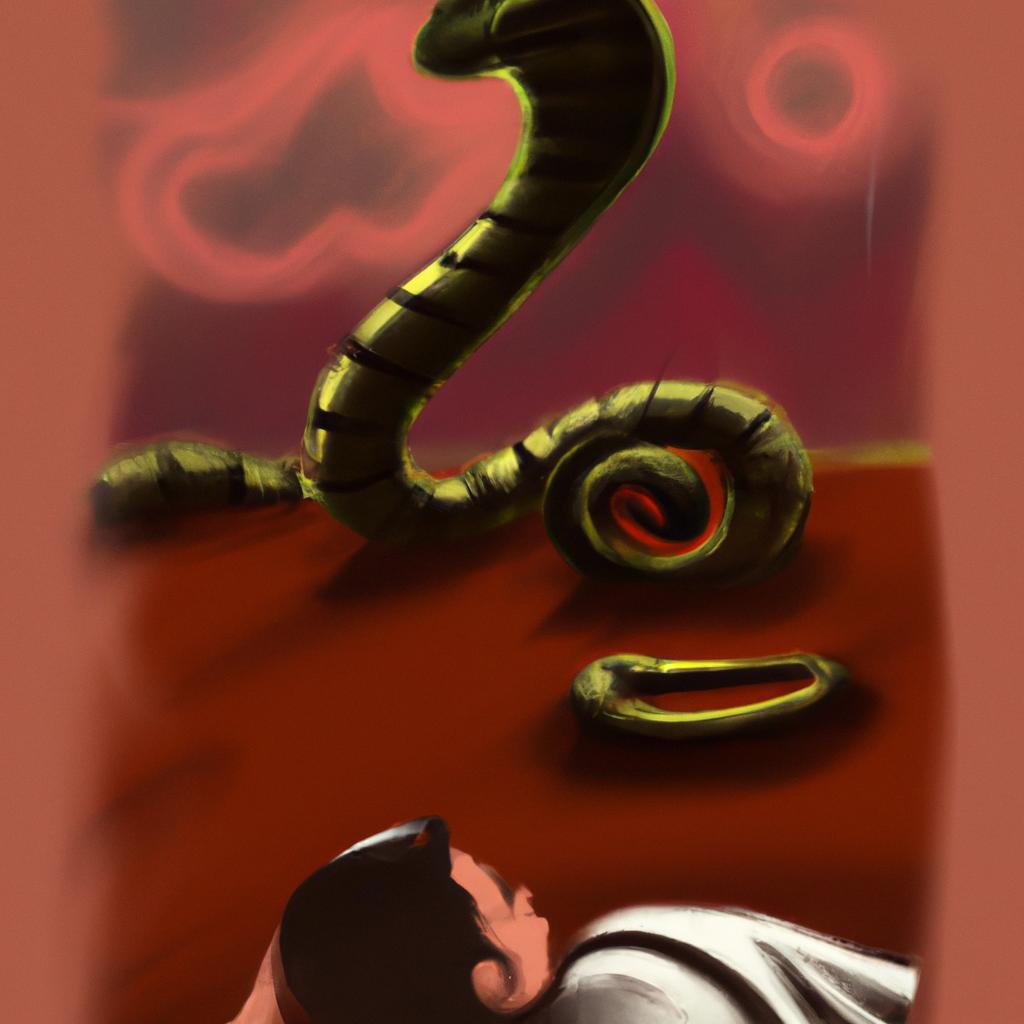 Imagem de capa do post "Sonhar com Cobra: Bem ou Mal? Descubra o Significado!" com um desenho digital