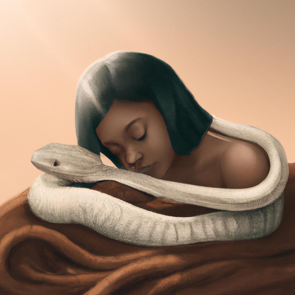 Imagem de capa do post Descubra o Significado Quando Você Sonha com Cobra Enrolada no Corpo de Outra Pessoa! com um desenho digital