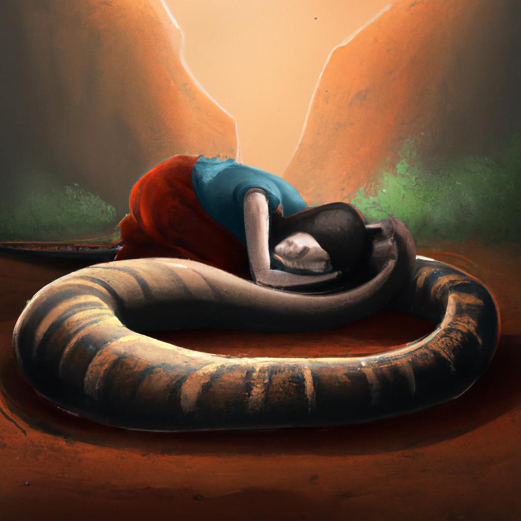 Imagem de capa do post "Descubra o Significado de Sonhar com Cobra Gigante Morta!" com um desenho digital