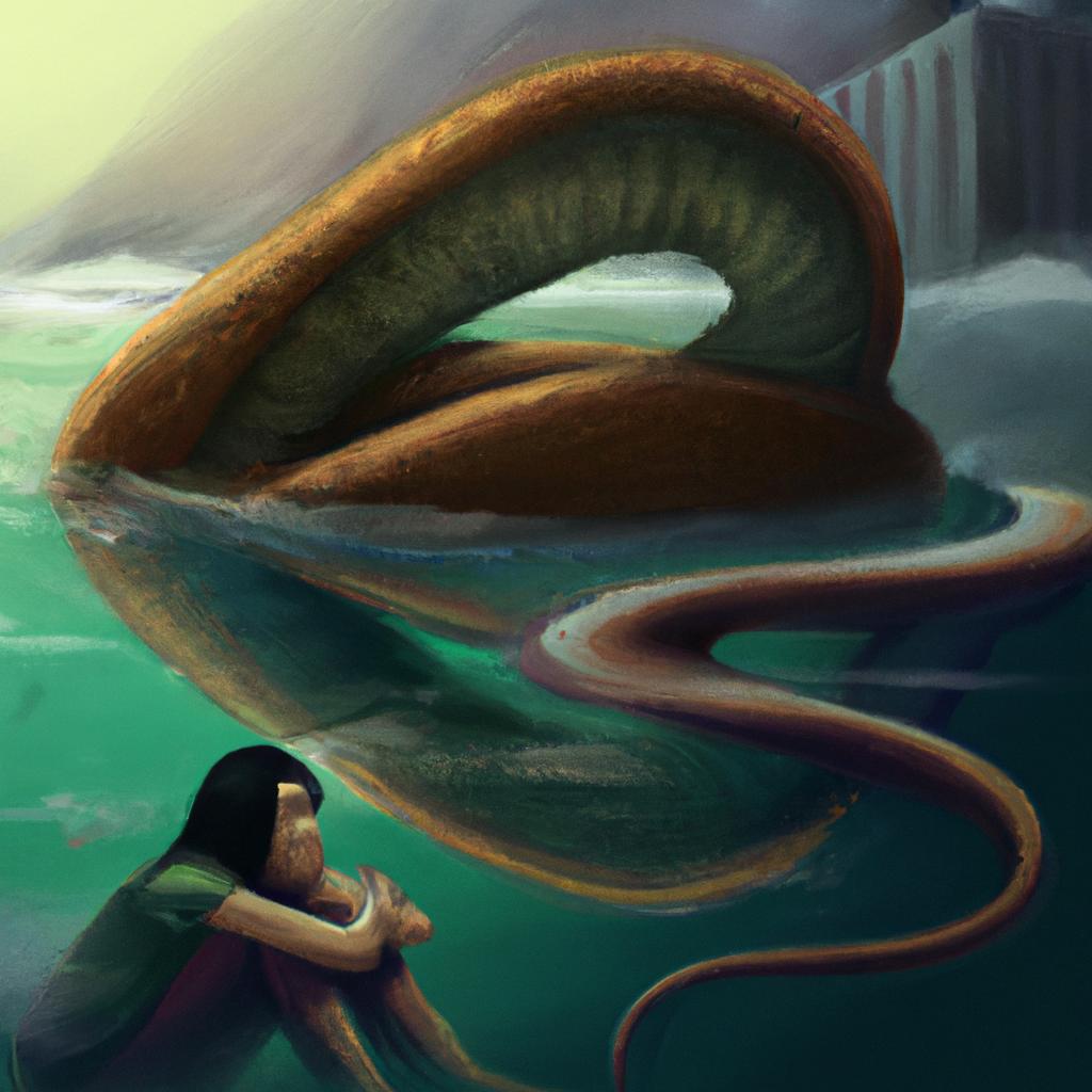 Imagem de capa do post Descubra o Significado de Sonhar com Cobra Grande na Água com um desenho digital