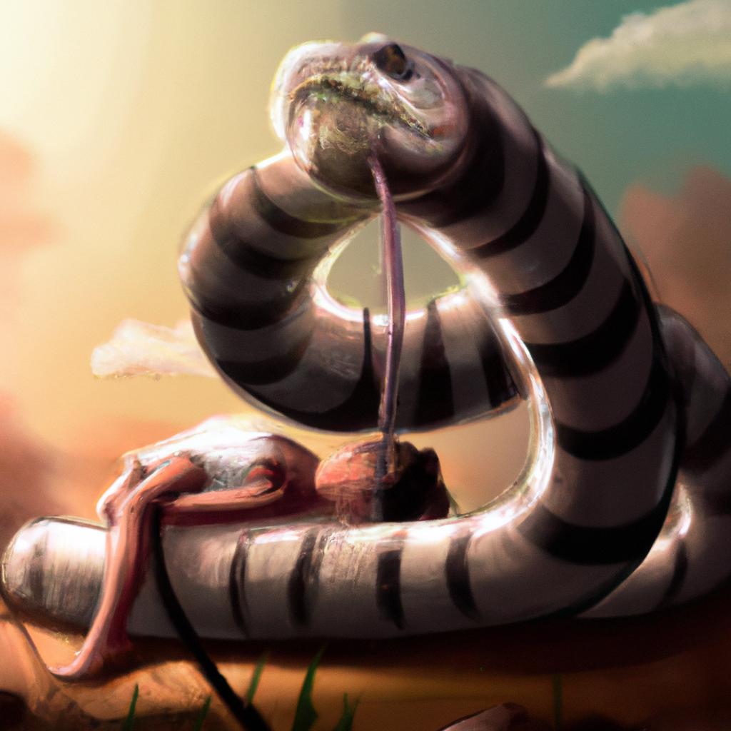 Imagem de capa do post "Sonhar com Cobra Grudada no Corpo: Descubra o Significado!" com um desenho digital