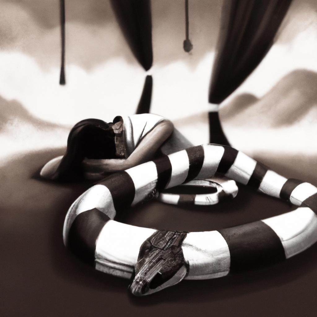 Imagem de capa do post "Sonhar com Cobra Listrada: Descubra o Significado Oculto!" com um desenho digital