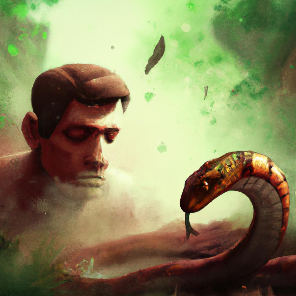 Imagem de capa do post Sonhar com Cobra: Entenda o Significado de Matar Uma Pessoa! com um desenho digital
