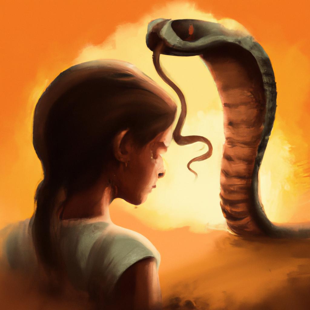 Imagem de capa do post "Descubra o Significado de Sonhar com Cobra Me Picando!" com um desenho digital