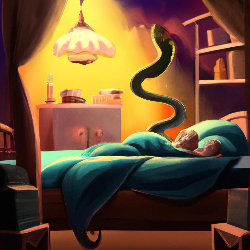 Imagem de capa do post Sonhar com Cobra na Cama: Descubra o Significado! com um desenho digital