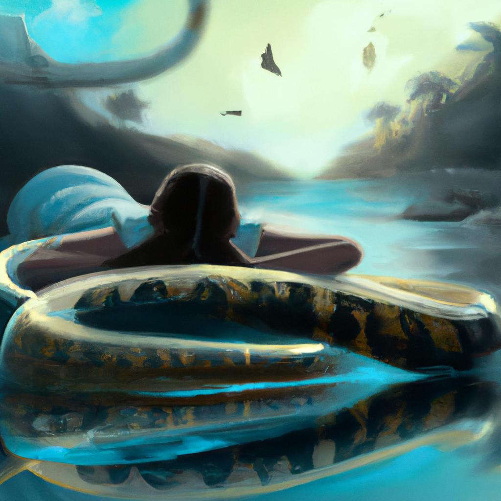 Imagem de capa do post "Descubra o Significado de Sonhar com Cobra no Rio!" com um desenho digital