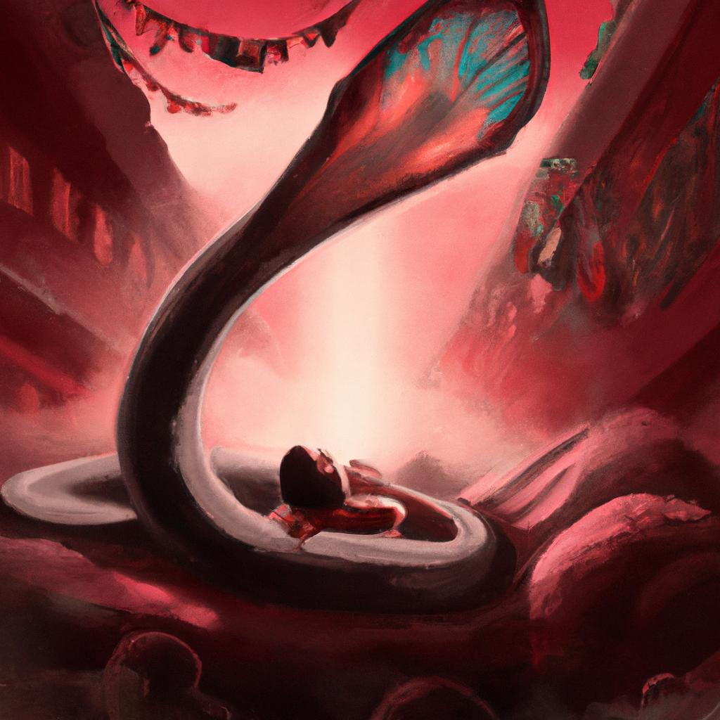 Imagem de capa do post "Sonhar com Cobra Parada: O Que Significa? Descubra Agora!" com um desenho digital