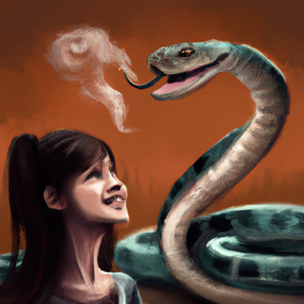 Imagem de capa do post "Descubra o Significado do Sonho com Cobra Picando Alguém" com um desenho digital