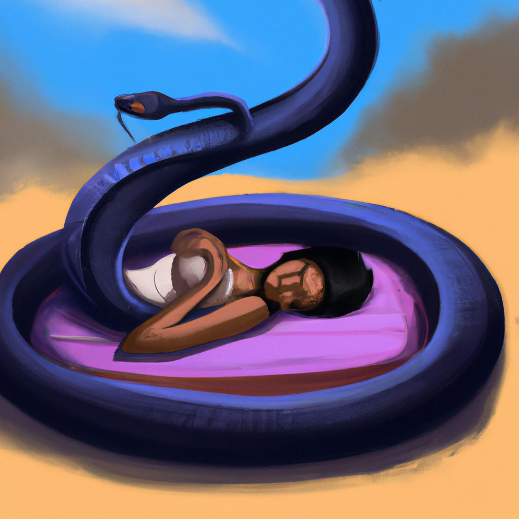 Imagem de capa do post "Descubra o Significado do Sonho com Cobra Preta Enrolada!" com um desenho digital