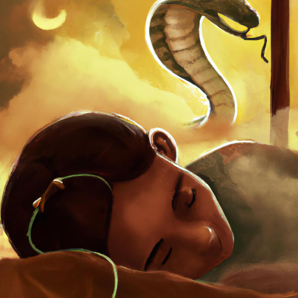 Imagem de capa do post "Sonhar com Cobra: Desvendando o Significado Oculto!" com um desenho digital