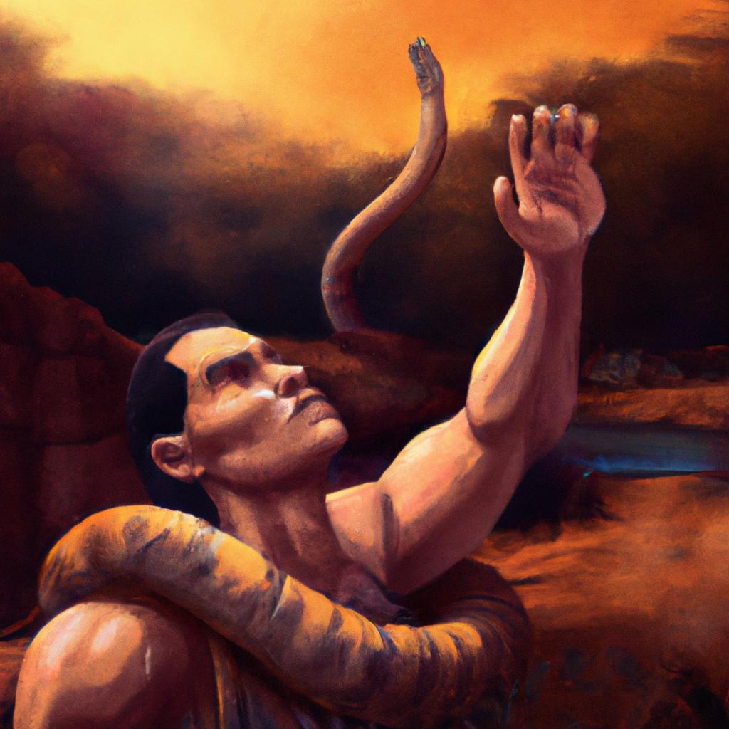 Imagem de capa do post "Descubra o Significado de Sonhar com Cobra Querendo te Pegar!" com um desenho digital