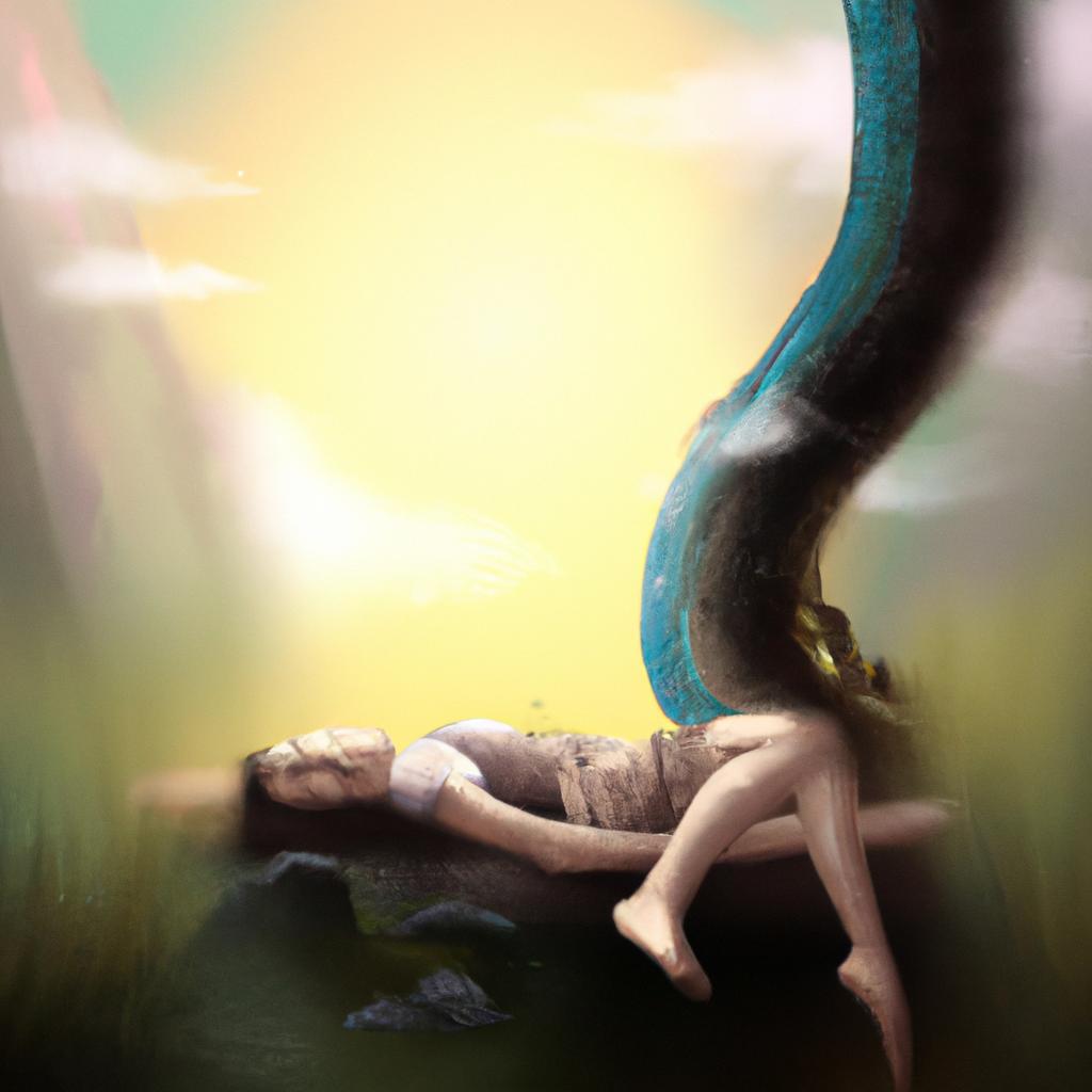 Imagem de capa do post "Sonhar com Cobra Soltando Pele: O Que Significa?" com um desenho digital
