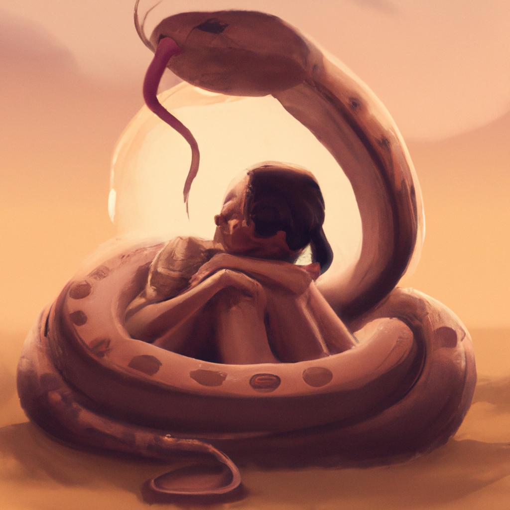 Imagem de capa do post "Descubra o Significado de Sonhar com Cobra Soltando Veneno!" com um desenho digital