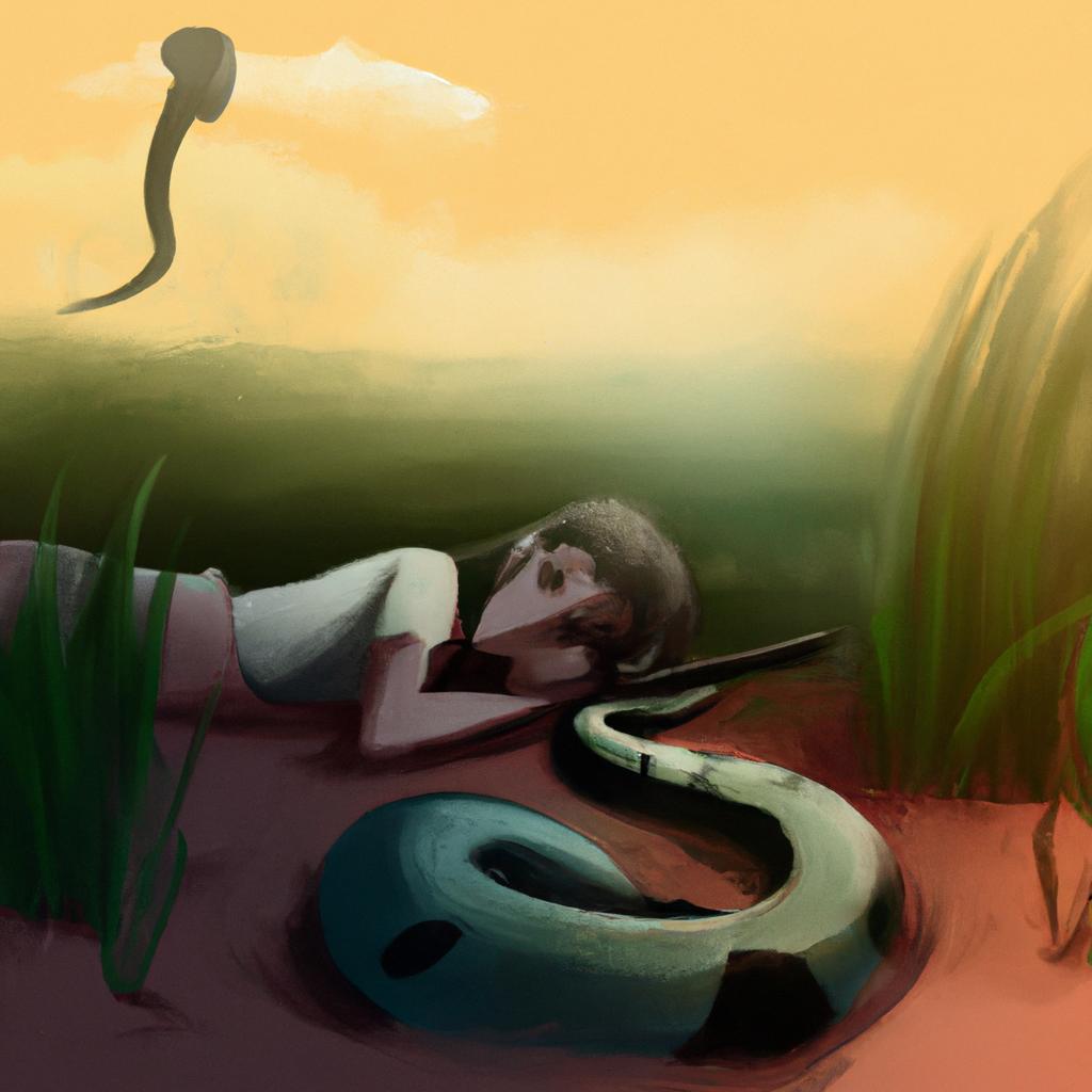 Imagem de capa do post "Descubra o que Significa Sonhar com Cobra Sucuri Atacando Alguém" com um desenho digital