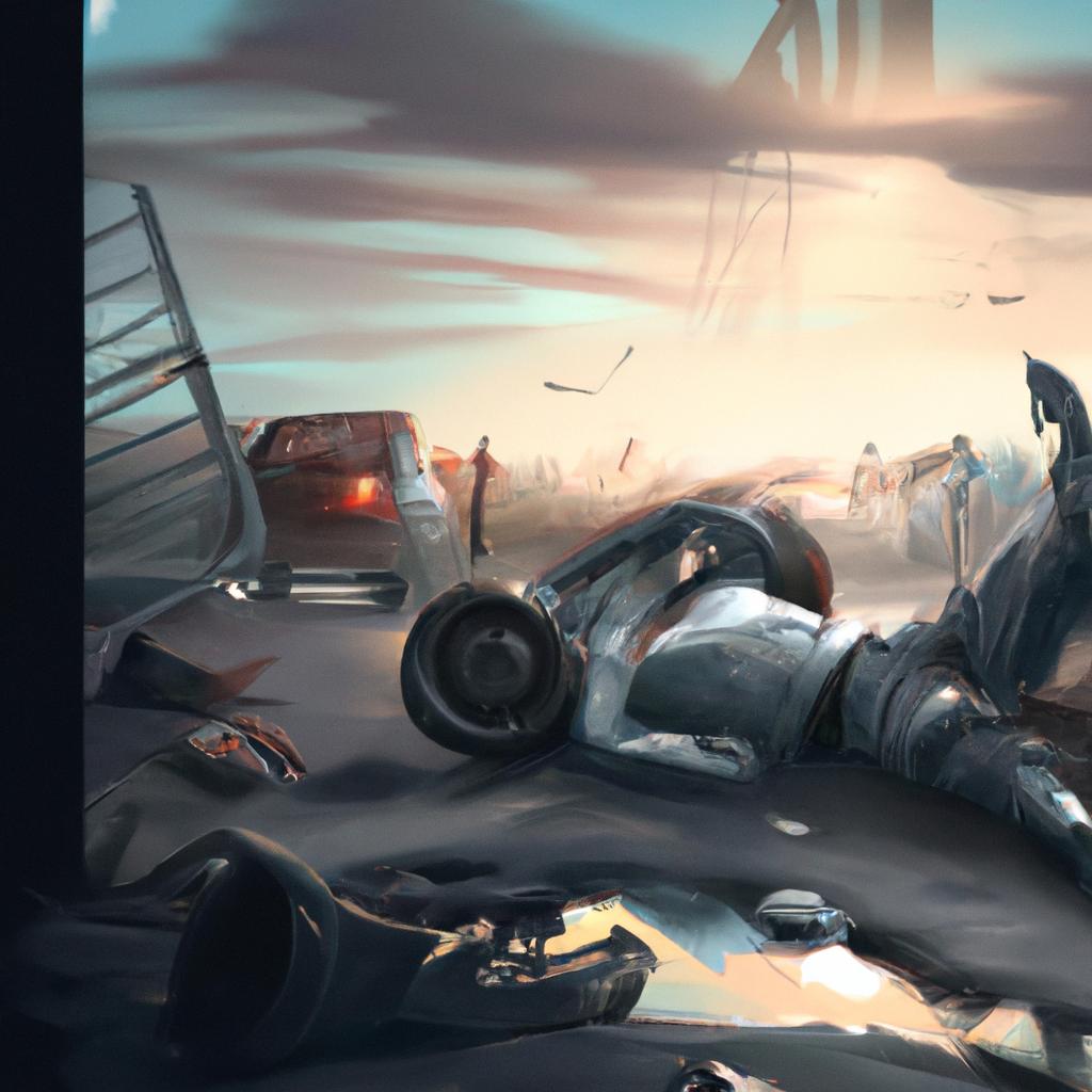 Imagem de capa do post "Significado de Sonhar com Colisão de Automóvel: O Que Significa?" com um desenho digital