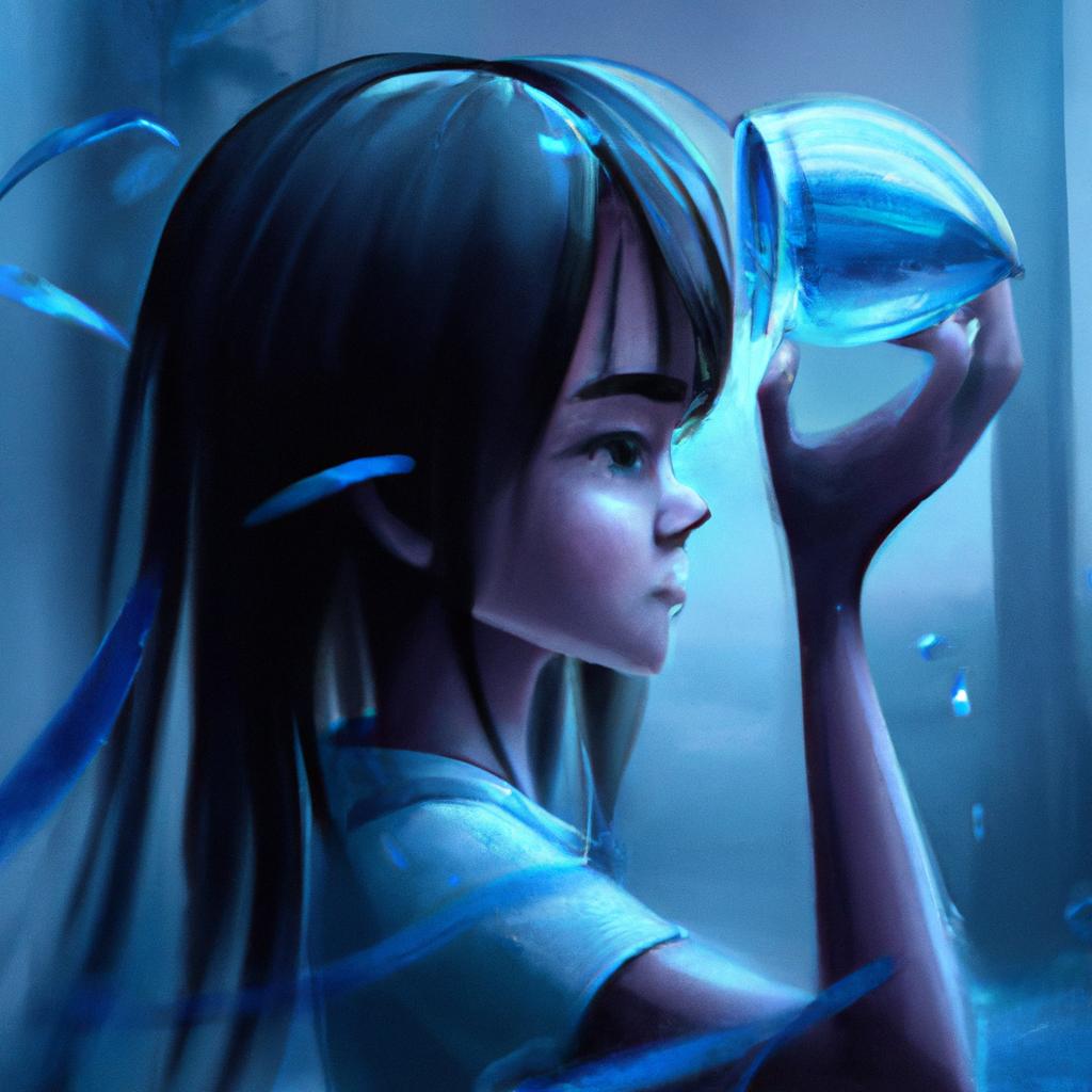 Imagem de capa do post "Descubra o Significado de Sonhar com Copo d'Água!" com um desenho digital
