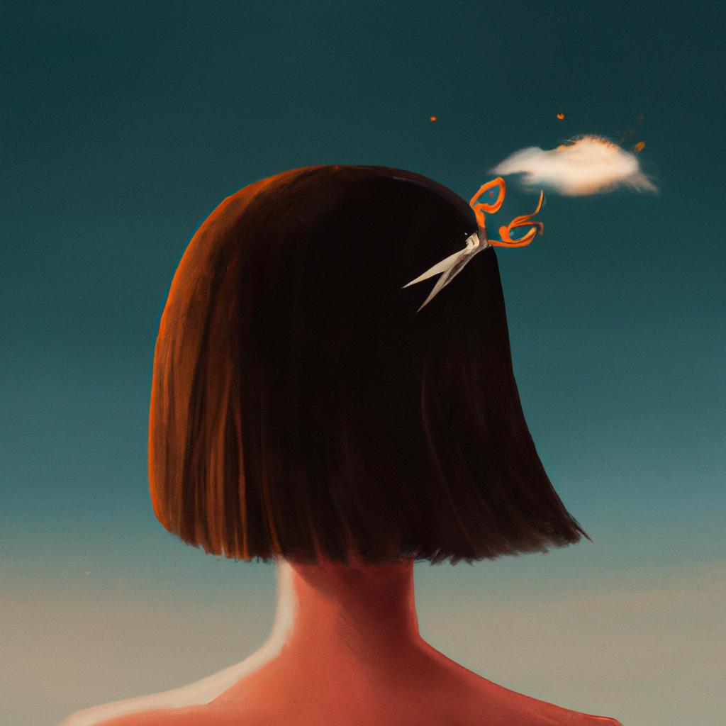 Imagem de capa do post "Corte de Cabelo em Sonho: Descubra o Significado!" com um desenho digital