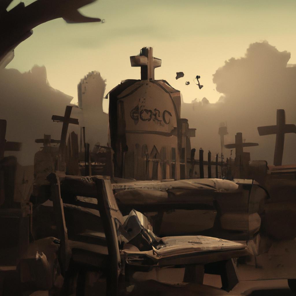 Imagem de capa do post "Descubra o que Significa Sonhar com Covas de Cemitério" com um desenho digital