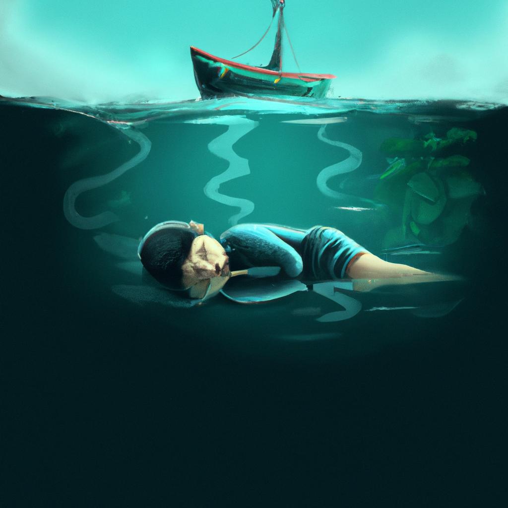 Imagem de capa do post "Descubra o Significado de Sonhar com Criança se Afogando!" com um desenho digital