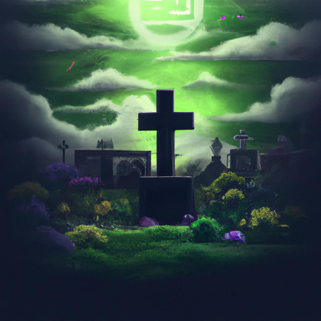Imagem de capa do post "Sonhar com Cruzeiro de Cemitério: Entenda o Significado!" com um desenho digital