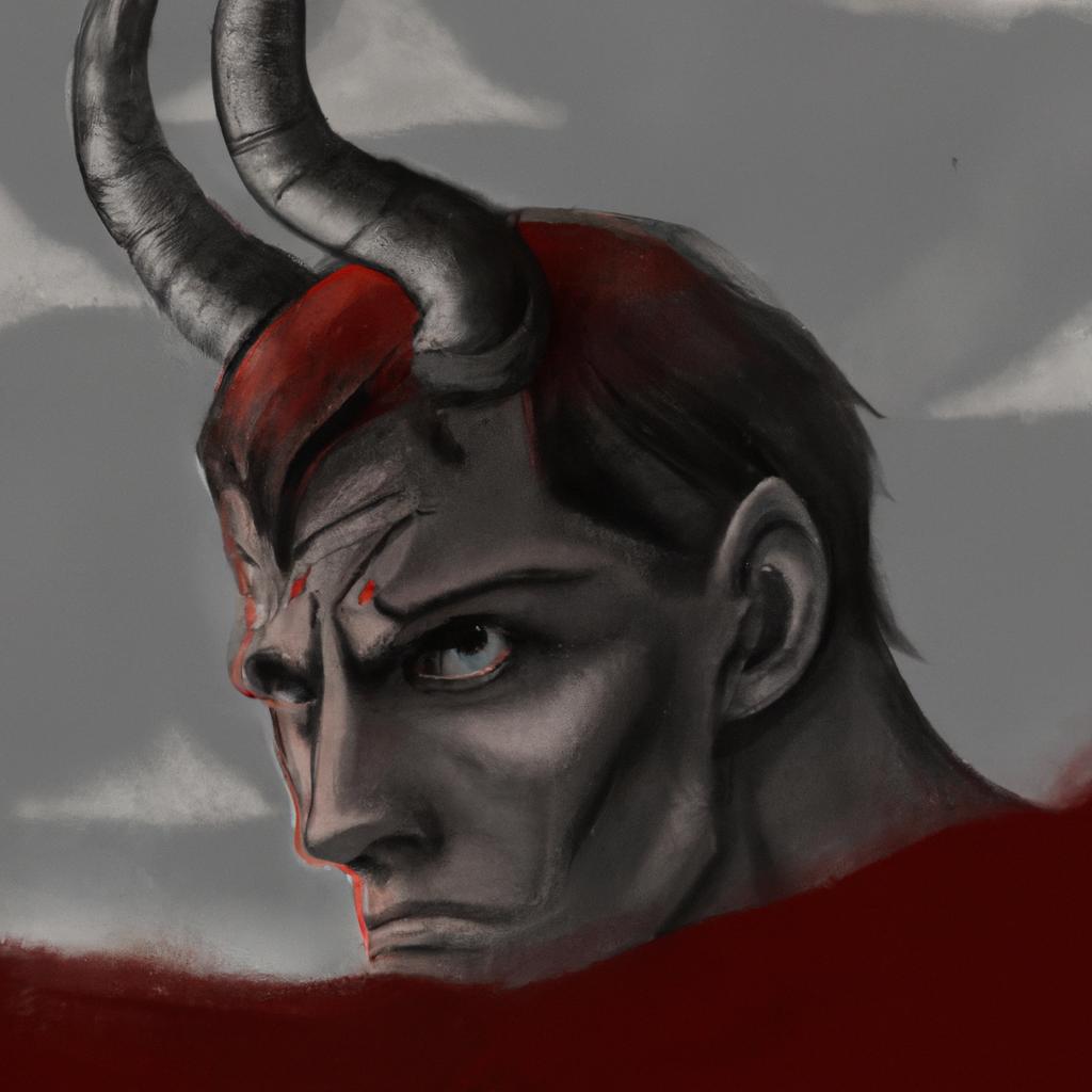 Imagem de capa do post "Descodifique o Significado de Sonhar com Diabo em Forma de Homem!" com um desenho digital
