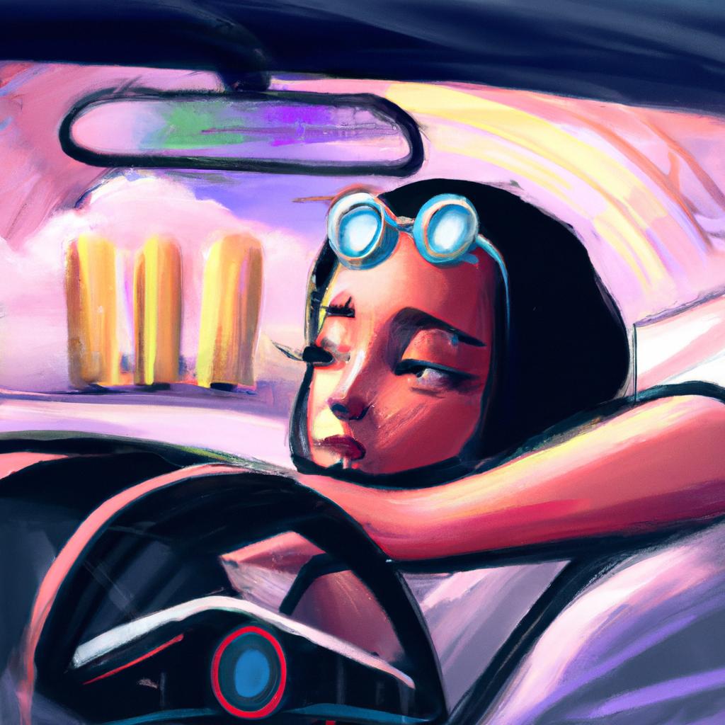 Imagem de capa do post "Descubra o Significado do Sonho de Dirigir um Carro!" com um desenho digital