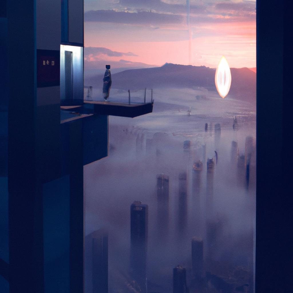 Imagem de capa do post "Descubra o que Significa Sonhar com Elevador Panorâmico!" com um desenho digital