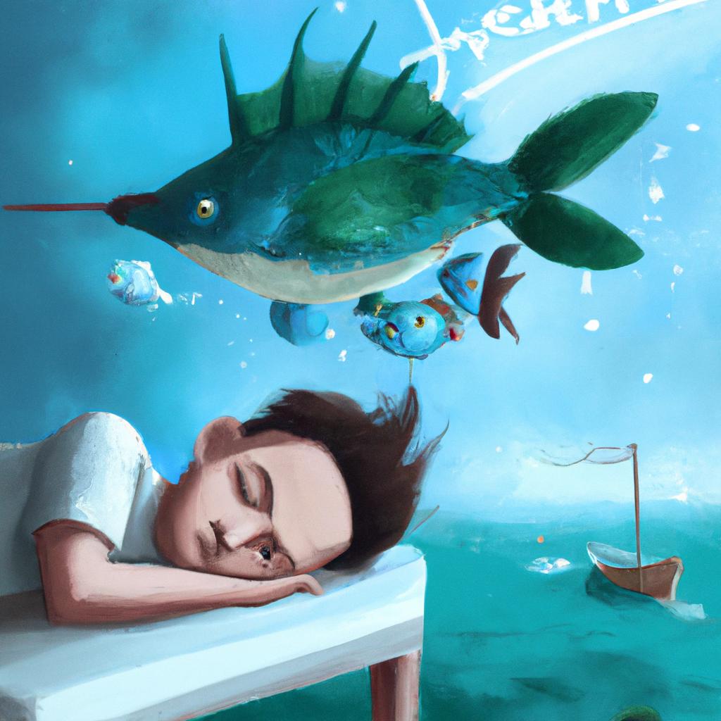 Imagem de capa do post "Descubra o Que Significa Sonhar com Espinha de Peixe!" com um desenho digital