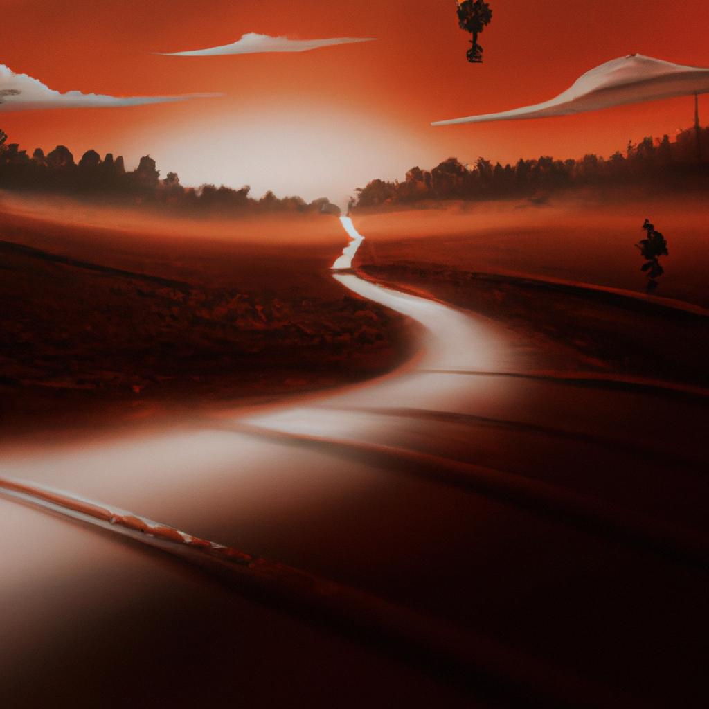 Imagem de capa do post "Descubra o que Significa Sonhar com Estrada de Barro Vermelho!" com um desenho digital