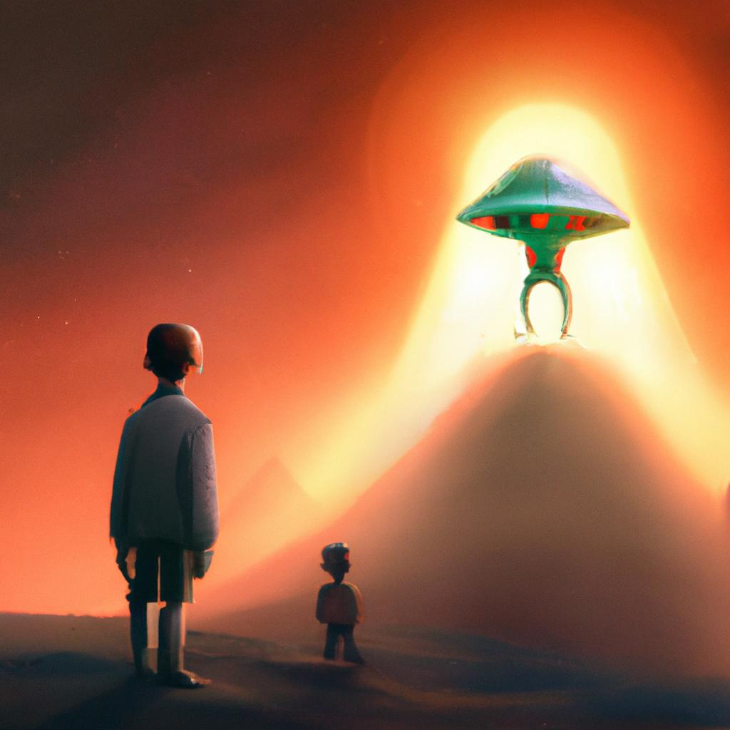 Imagem de capa do post "Descubra o Significado de Sonhar com Extraterrestre!" com um desenho digital