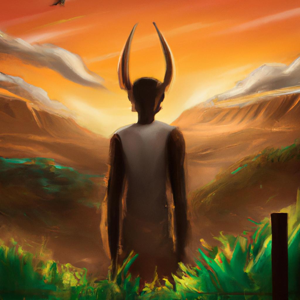 Imagem de capa do post "Descubra o Significado de Sonhar com Exu Marabo!" com um desenho digital