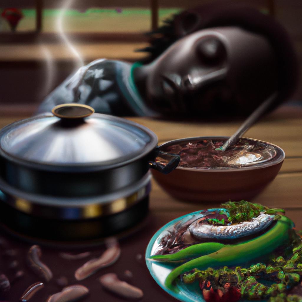 Imagem de capa do post "Descubra o Significado de Sonhar com Feijão Preto Cozido!" com um desenho digital
