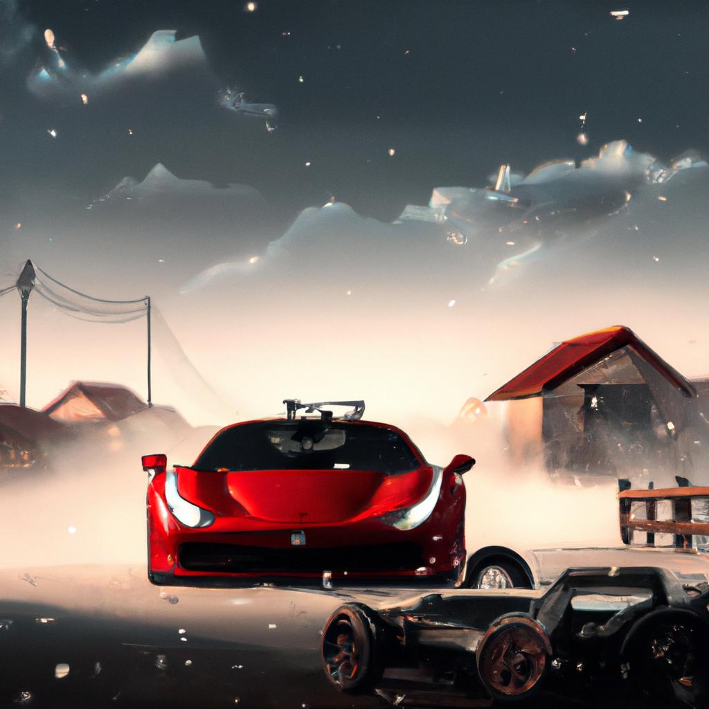Imagem de capa do post "Sonhar com Ferrari Vermelha: Descubra Seu Significado!" com um desenho digital
