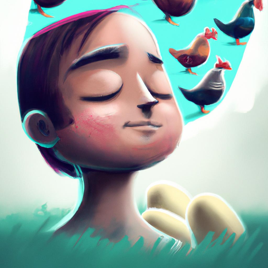 Imagem de capa do post "Sonhar com Fzes de Galinha: Entenda o Significado!" com um desenho digital