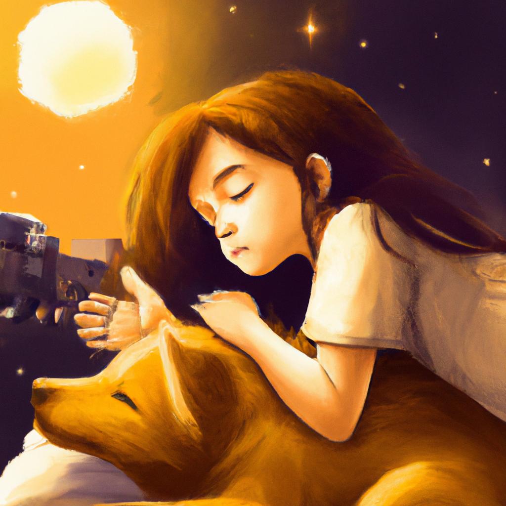 Imagem de capa do post "Sonhar com Filhote de Cachorro Amarelo: O Que Significa?" com um desenho digital