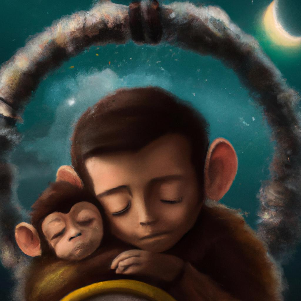 Imagem de capa do post "Descubra o Significado de Sonhar com Filhote de Macaco!" com um desenho digital