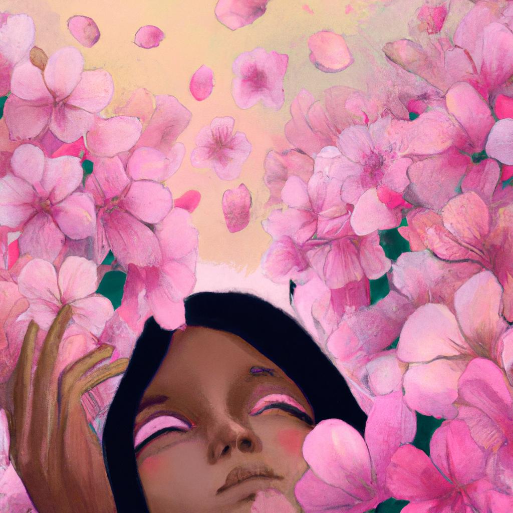 Imagem de capa do post "Descubra o que Significa Sonhar com Flores Cor de Rosa!" com um desenho digital
