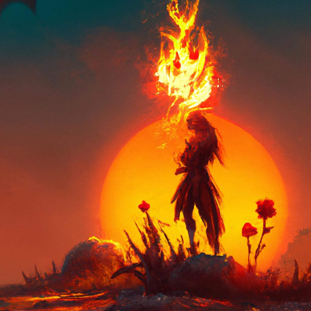 Imagem de capa do post "Sonhar com Fogo: Descubra o Significado Profundo!" com um desenho digital