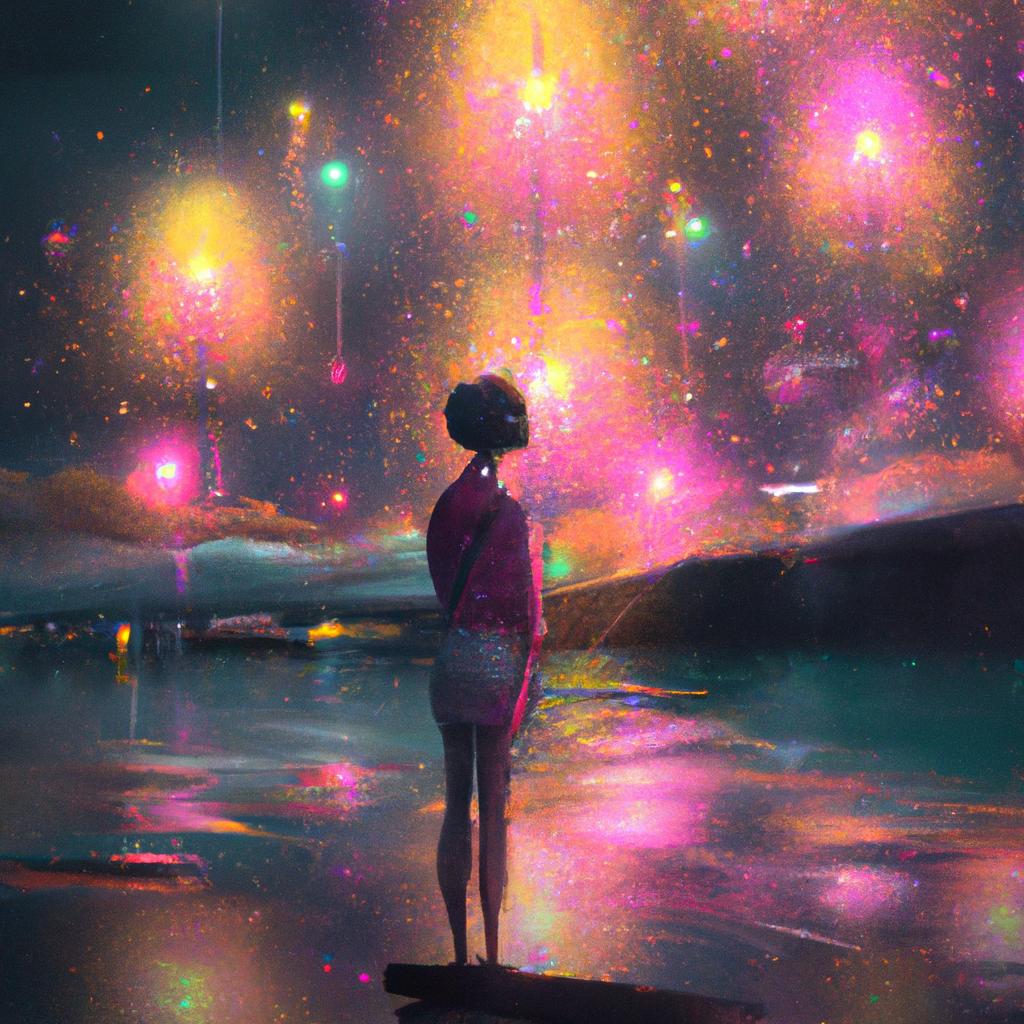 Imagem de capa do post "Descubra o Significado de Sonhar Com Fogos de Artifício!" com um desenho digital
