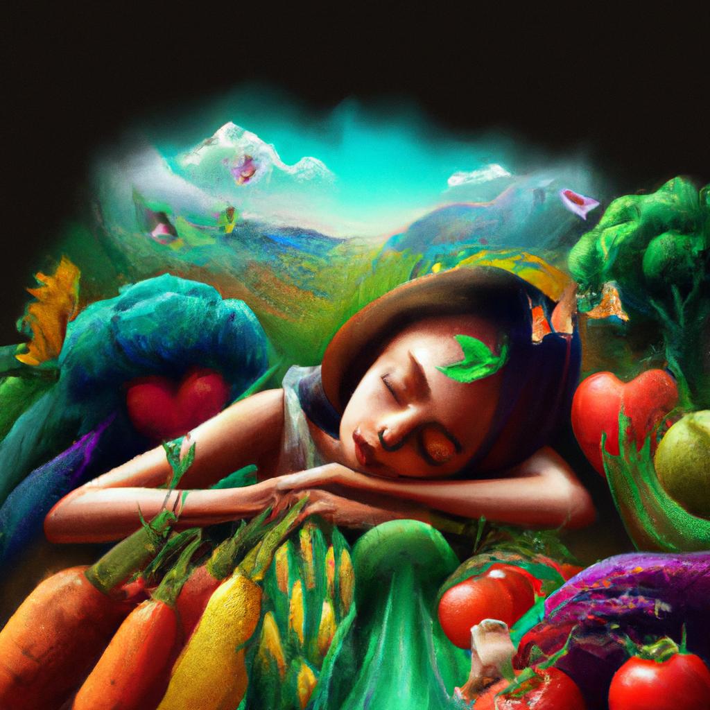 Imagem de capa do post "Sonhar com Frutas e Verduras: Descubra o que Significa!" com um desenho digital
