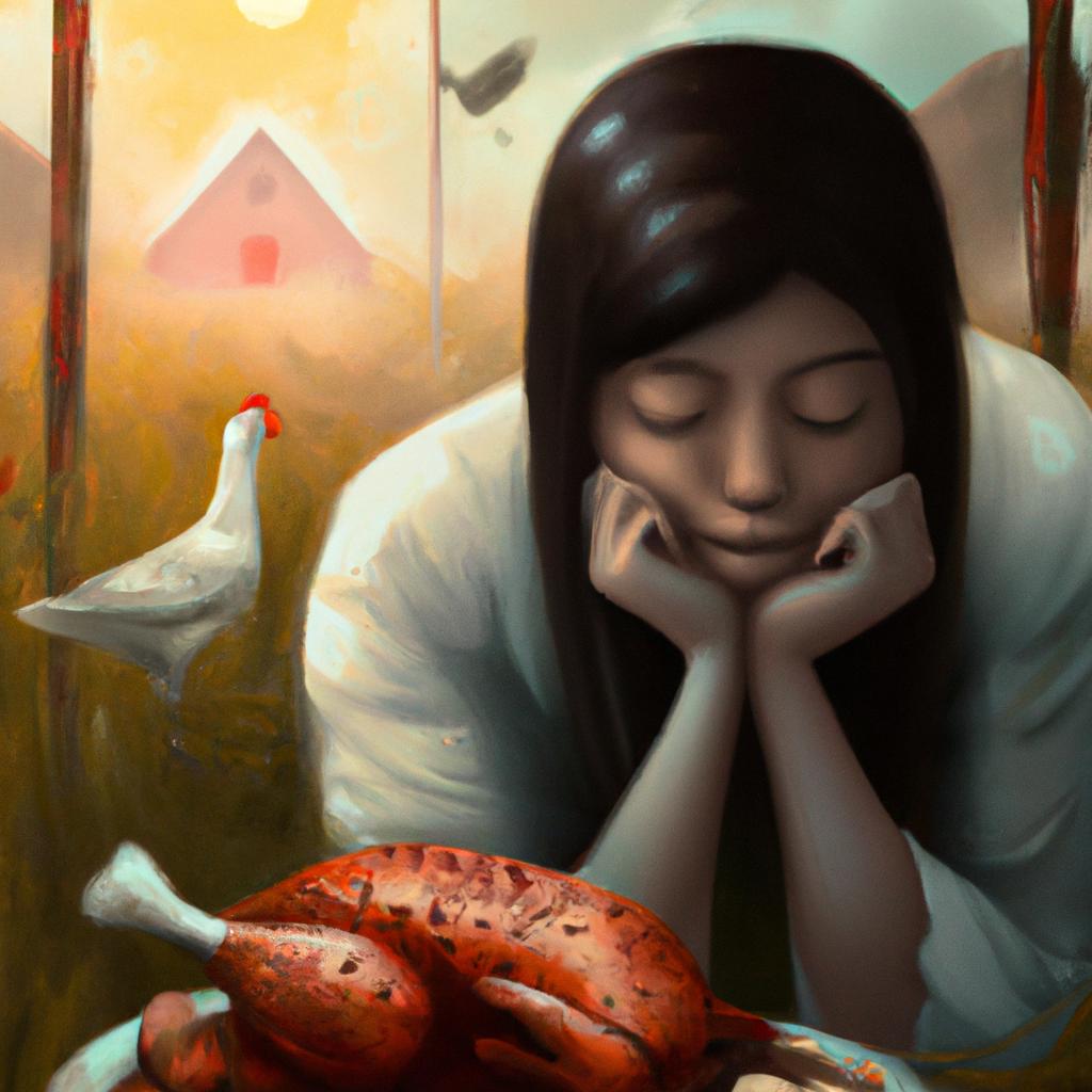 Imagem de capa do post "Sonhar com Galinha Comendo: Descubra o Seu Significado!" com um desenho digital