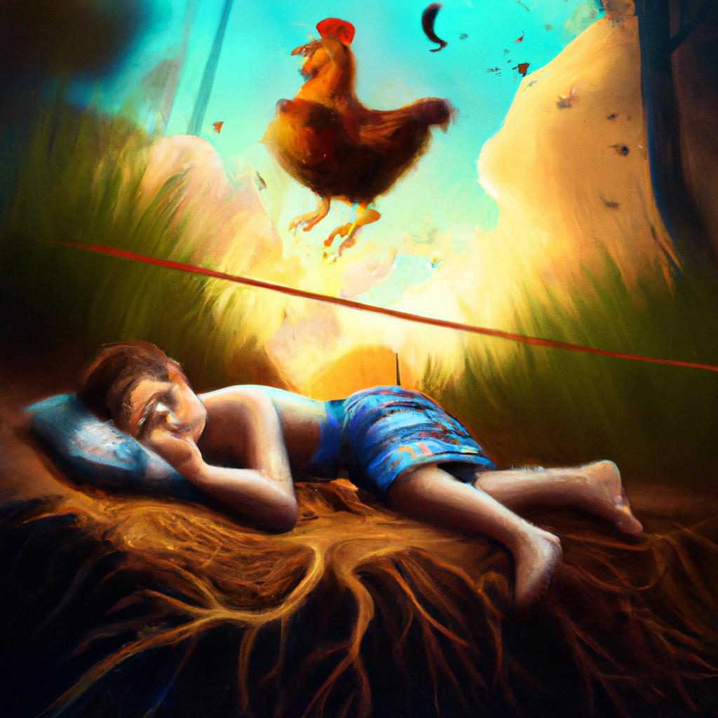 Imagem de capa do post "Descubra o Significado de Sonhar Com Galinha Morta!" com um desenho digital