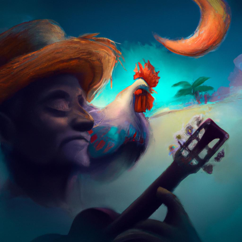 Imagem de capa do post "Descubra o Significado de Sonhar com Galo Cantando!" com um desenho digital