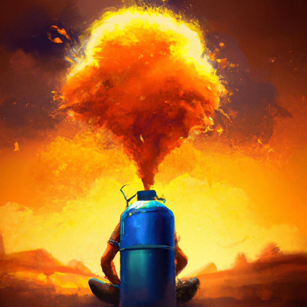 Imagem de capa do post "Descubra o Significado de Sonhar Com Gás Explodindo!" com um desenho digital
